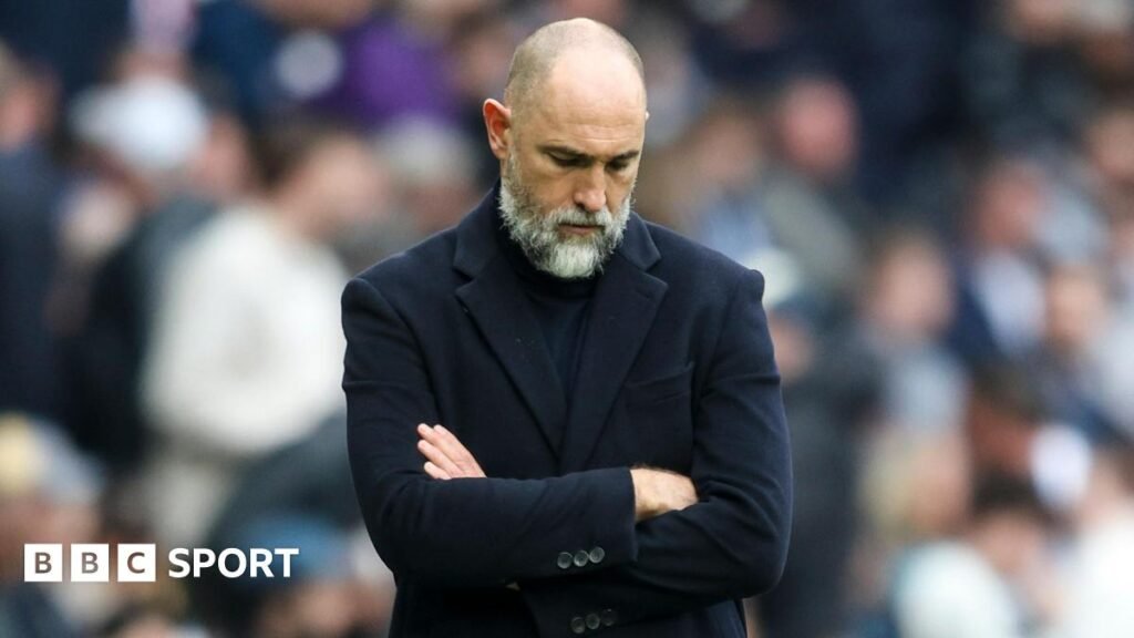 Igor Tudor looks to the floor during Tottenham's 3-0 home defeat by Nottingham Forest