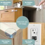 Inaya Complete Baby Proofing Kit - Child Safety Hidden Locks for Cabinets & Drawers, Adjustable Safety Latches, Corner Guards and Outlet Covers - Baby Proof Pack to Keep Your Child Safe at Home - Image 2