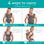 Infantino Flip 4-in-1 Convertible Baby Carrier, Adjustable, Ergonomic Babywearing, Registry Essential, Baby Carrier for Newborn to Toddler, Gray - Image 2