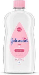 Johnson's Baby Oil, Pure Mineral Oil to help Prevent Moisture Loss for Baby, Kids & Adults, Gentle & Soothing Baby Massage Oil for Dry Skin Relief, Original Scent, 20 fl. oz
