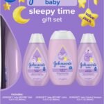 Johnson's Baby Sleepy Time Gift Set with Calming Bedtime Bath Wash, Lotion & Shampoo, Baby Bedtime Essentials with Relaxing NaturalCalm Aromas, Hypoallergenic & Paraben-Free, 3 Items