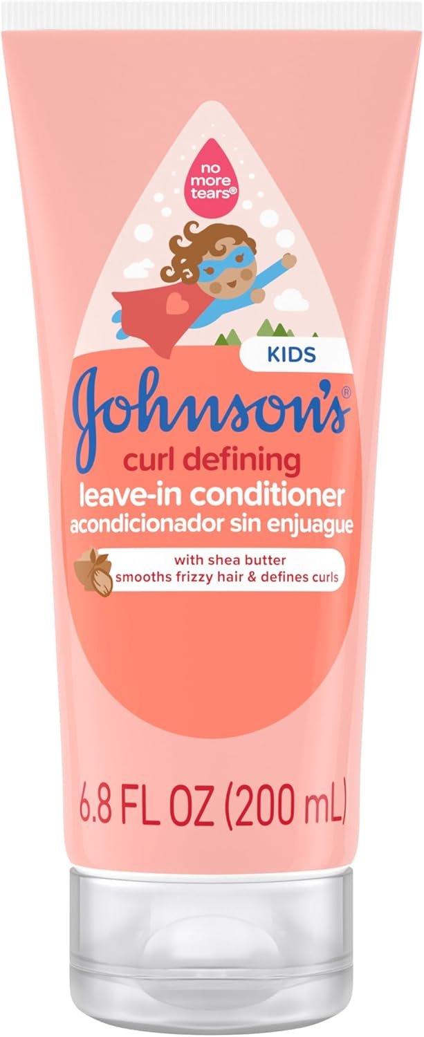 Johnson's Kids' Curl Defining Leave-In Conditioner with Shea Butter, Smooths Johnson's Kids' Curl Defining Leave-In Conditioner with Shea Butter, Smooths Frizz & Defines Waves & Curls for 24 Hours, Hypoallergenic, 6.8 fl. oz - Image 1