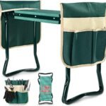 KVR Upgraded Garden Kneeler and Seat with Thicken & Widen Soft Kneeling Pad,Heavy Duty Foldable Gardener Stool with 2 Tool Pouches,Gardening Gifts for Women Mom Men Seniors¡­…