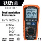 Klein Tools ET600 Multimeter, Megohmmeter Insulation Tester, 4000 Ohms Resistance, 125V/250V/500V/1000V, Auto-Ranging TRMS Multimeter - Image 2