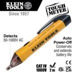 Klein Tools NCVT1P Voltage Tester, Non-Contact Low Voltage Tester Pen, 50V to 1000V AC, Audible and Flashing LED Alarms, Pocket Clip - Image 2