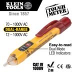 Klein Tools NCVT2PKIT Non-Contact Voltage Tester with Outlet Tester, 12-48V AC or 48 - 1000V AC Dual Range for Broad Application - Image 2