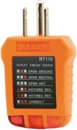 Klein Tools RT110 Outlet Tester, AC Electrical Receptacle Tester for North American Outlets
