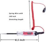 Large Size Heavy Duty 3-48V Digital LCD Circuit Tester with 140 Inch Extended Spring Wire,Car Truck Low Voltage & Light Tester with Stainless Probe - Image 2