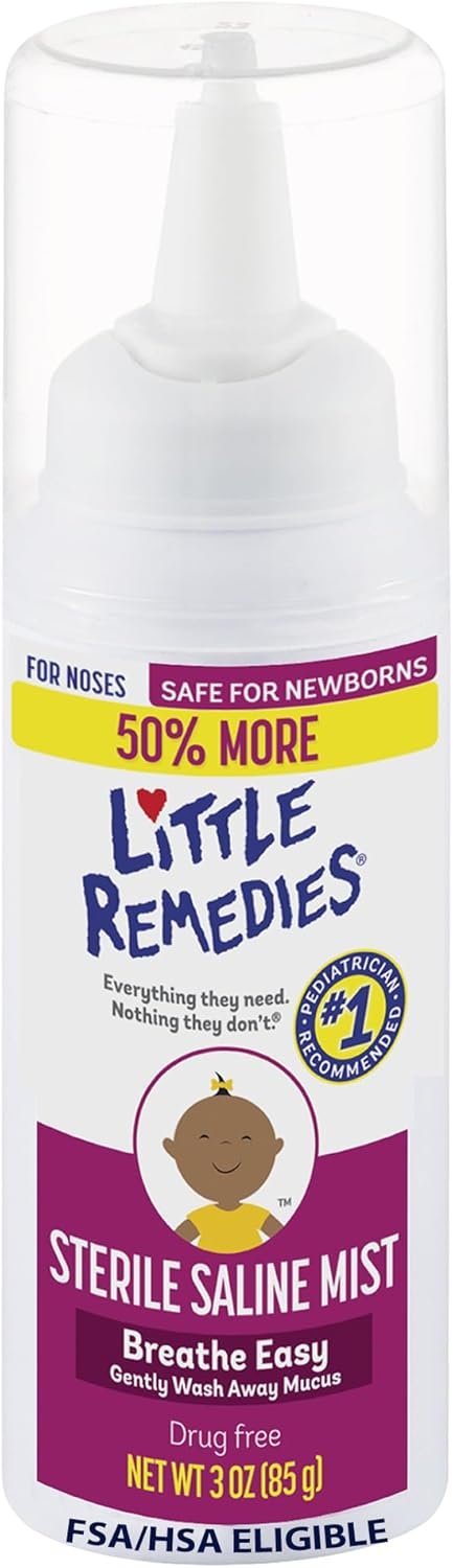 Little Remedies Sterile Baby Saline Nasal Mist, Safe for Newborns Little Remedies Sterile Baby Saline Nasal Mist, Safe for Newborns to Relieve Stuffy and Dry Noses, 3 Fl Oz - Image 1