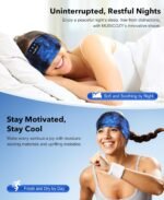 MUSICOZY Sleep Headphones Bluetooth 5.4 Headband, Wireless Earphones Sweat Resistant Earbuds with Ultra-Thin HD Stereo Speaker for Workout Running(Tie-dye Blue) - Image 2