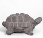 Modern Small Standing Turtle Figurine, Unique Cement Figurines, Handcrafted Decorative Washed Concrete Finish White Sculpture for Home, Garden,Office: 12.50"x9.00"x5.75"H