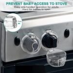 Mom's Choice Gold Awards Winner - Stove Knob Covers for Child Safety (5 + 1 Pack) Double-Key Design and Upgraded Universal Size Gas Knob Covers Clear View Childproof Oven Knob Covers for Kids and Pets - Image 2