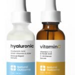 Natural Outcome Face Serum Set Hydrating Hyaluronic Acid and Vitamin C Face - Pack of Two Anti Aging Facial Serum Kit 1 oz Each, Vegan, Cruelty Free & Fragrance Free