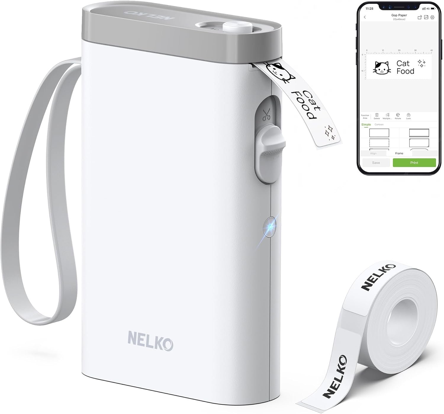 Nelko Label Maker Machine with Tape, P21 Bluetooth Label Printer, Nelko Label Maker Machine with Tape, P21 Bluetooth Label Printer, Wireless Mini Label Makers with Multiple Templates for School Office Home, White - Image 1