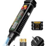 Non Contact Voltage Tester Outlet Receptacle Detector Dual Range AC 2-440V,50Hz-60Hz Live/Neutral Wire Tester with LCD Display,Breakpoint Finder,Light Fuse Checker,Circuit Polarity Wall Plug Tool