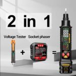 Non Contact Voltage Tester Outlet Receptacle Detector Dual Range AC 2-440V,50Hz-60Hz Live/Neutral Wire Tester with LCD Display,Breakpoint Finder,Light Fuse Checker,Circuit Polarity Wall Plug Tool - Image 2