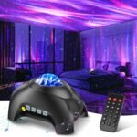 Northern Galaxy Light Aurora Projector with 33 Light Effects, LED Star Projector for Bedroom Nebula Lamp, Remote Control, White Noises, Bluetooth Speaker for Parties