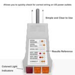 Outlet Tester, Circuit Breaker Finder for Grounding Products, Electric Outlet Tester Plug in Circuit Tester for Standard North American AC, Gray - Image 2