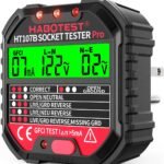 Outlet Tester Electrical GFCI Receptacle Detector with LCD Display, 90-250V Power Socket Tester, Circuit Polarity Voltage Detector, Plug Tester Breaker Finder 6 Visual Indication CAT II 300V (US Plug)