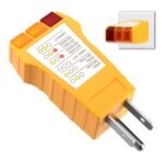 Outlet Tester for Standard North American AC – Socket Tester for GFCI, Open Ground, Open Neutral, Open Hot, Hot/Ground Reverse, Hot/Neutral Reverse, and Correct Wiring Testing