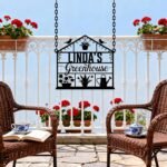 Personalized Greenhouse Garden Sign, Custom Metal Garden Name Plaque with Rustic Finish, Outdoor Yard Art for Plant Lovers, Unique Mothers Day & Gardener Gift for Patio Decor