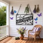Personalized Greenhouse Sign, Custom Metal Garden Plaque with Family Name, Rustic Outdoor Wall Art for Garden Decor, Unique Mother's Day & Gardener Gift for Yard and Patio