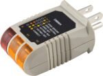 Power Gear Receptacle Tester, Standard 3-Wire, Circuit Analyzer, 110-125 VAC, 6 Visual LED Tests, ETL Listed – 50542 Gray