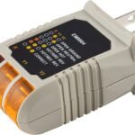 Power Gear Receptacle Tester, Standard 3-Wire, Circuit Analyzer, 110-125 VAC, 6 Visual LED Tests, ETL Listed – 50542 Gray