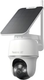 REOLINK First 4K Solar Security Cameras Wireless Outdoor, Argus PT Ultra+Solar Panel, 360° Pan Tilt Auto-Tracking, 8MP Color Night Vision, 2.4/5 GHz Wi-Fi 6, No Subscriptions, Home Hub Compatible