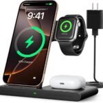 RYND 2026 Travel Portable Wireless Fast Charger for Apple & Android Charging Station,3 in 1 Charging for iPhone17 16 15 14 13 12,Apple Watch Series & Air pods 4 3 2 Pro,Samsung Galaxy