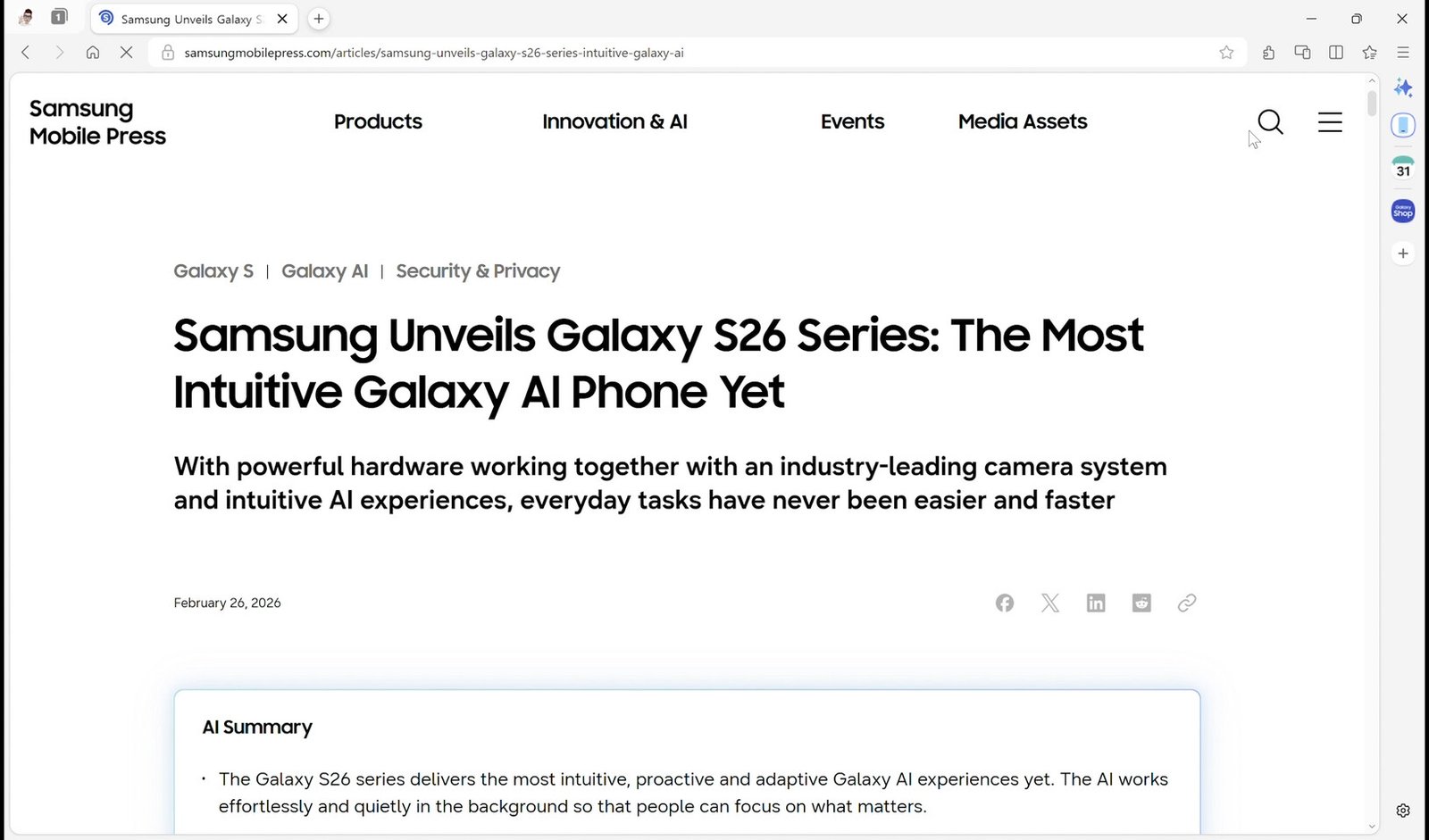 Samsung Announces the Samsung Browser for Windows