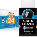 Screen Cleaner Wipes by iCloth – Individually Wrapped – Travel Size – Streak-Free (24 Large Wipes)