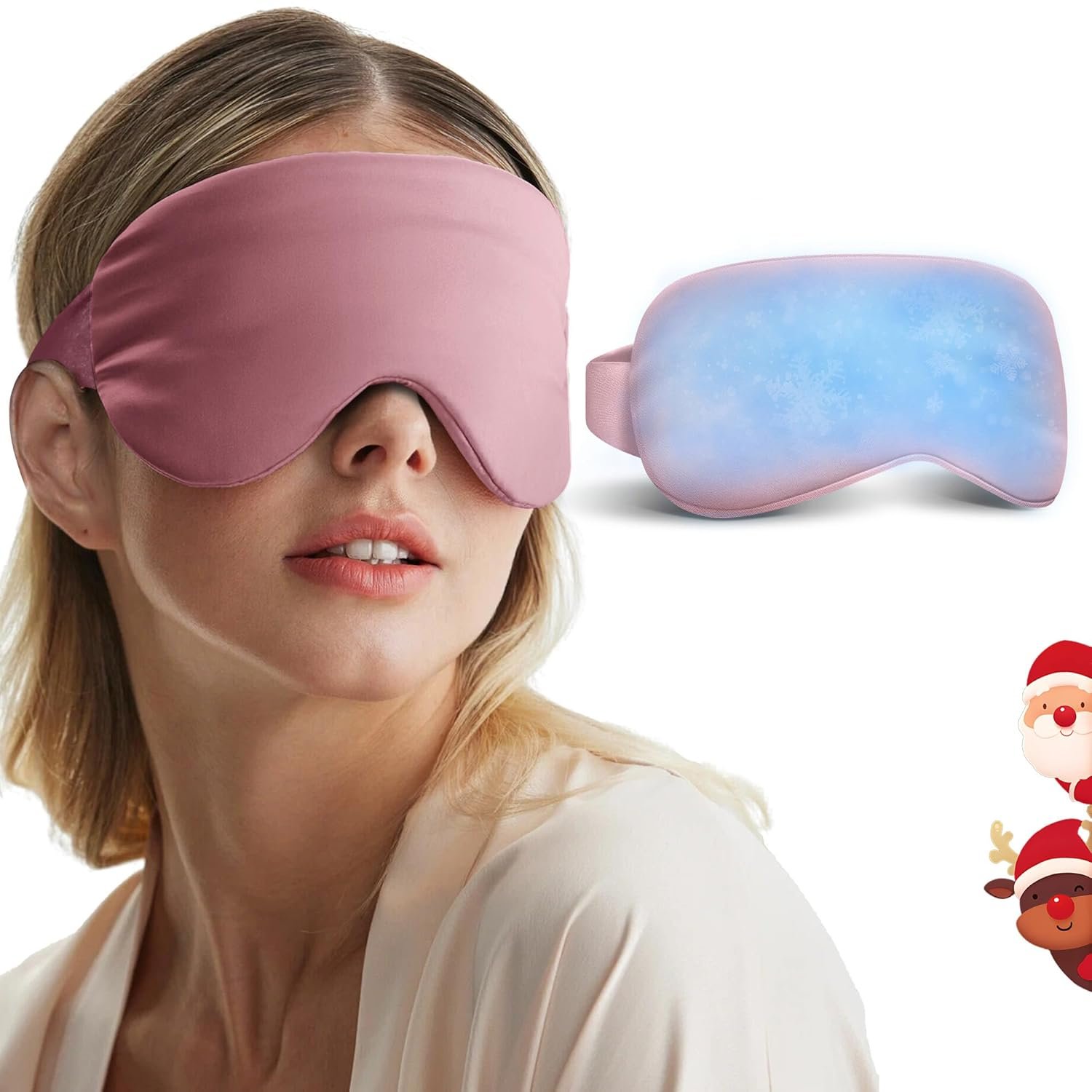 Self Care Gifts for Women: Cooling Eye Mask for Eye Self Care Gifts for Women: Cooling Eye Mask for Eye Care - Fsa Eligible Items Migraines Headache Relief Ice Pack Mask Products - Cold Compress for Puffy Eyes - Relaxing Gifts (Pink) - Image 1