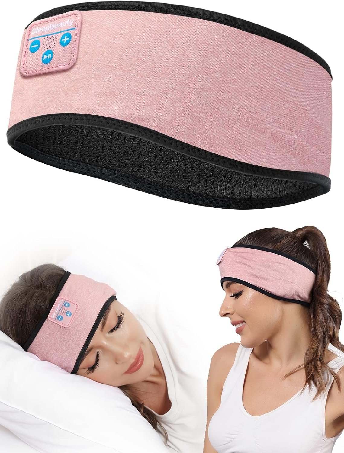 Sleep-Headphones-Wireless-Bluetooth-Headband - Comfy Sleeping Eye Mask Headphones Headset, Sport Headband Sleep-Headphones-Wireless-Bluetooth-Headband - Comfy Sleeping Eye Mask Headphones Headset, Sport Headband Earbuds Electronics Tech Gadgets Christmas Birthday Gifts for Women Men Running - Image 1