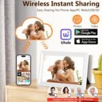Smart White Digital Picture Frame WiFi Send Photos from Your Phone 16GB Storage 10.1inch 1280x800 IPS Touch Screen Digital Photo Frame Auto-Rotate Wall Mountable Photo Picture Frame Digital - Image 2