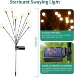 Solar Lights Outdoor Waterproof 4 Pack of 32 LEDs Garden Patio Firefly Decoration Unique Gifts Women Grandparents - Image 2