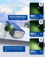 Solar Spot Lights Outdoor Waterproof 4 Pack IP65, 63 LED 3 Lighting Modes Spotlights for Yard Garden House Garage Pathway - Image 2