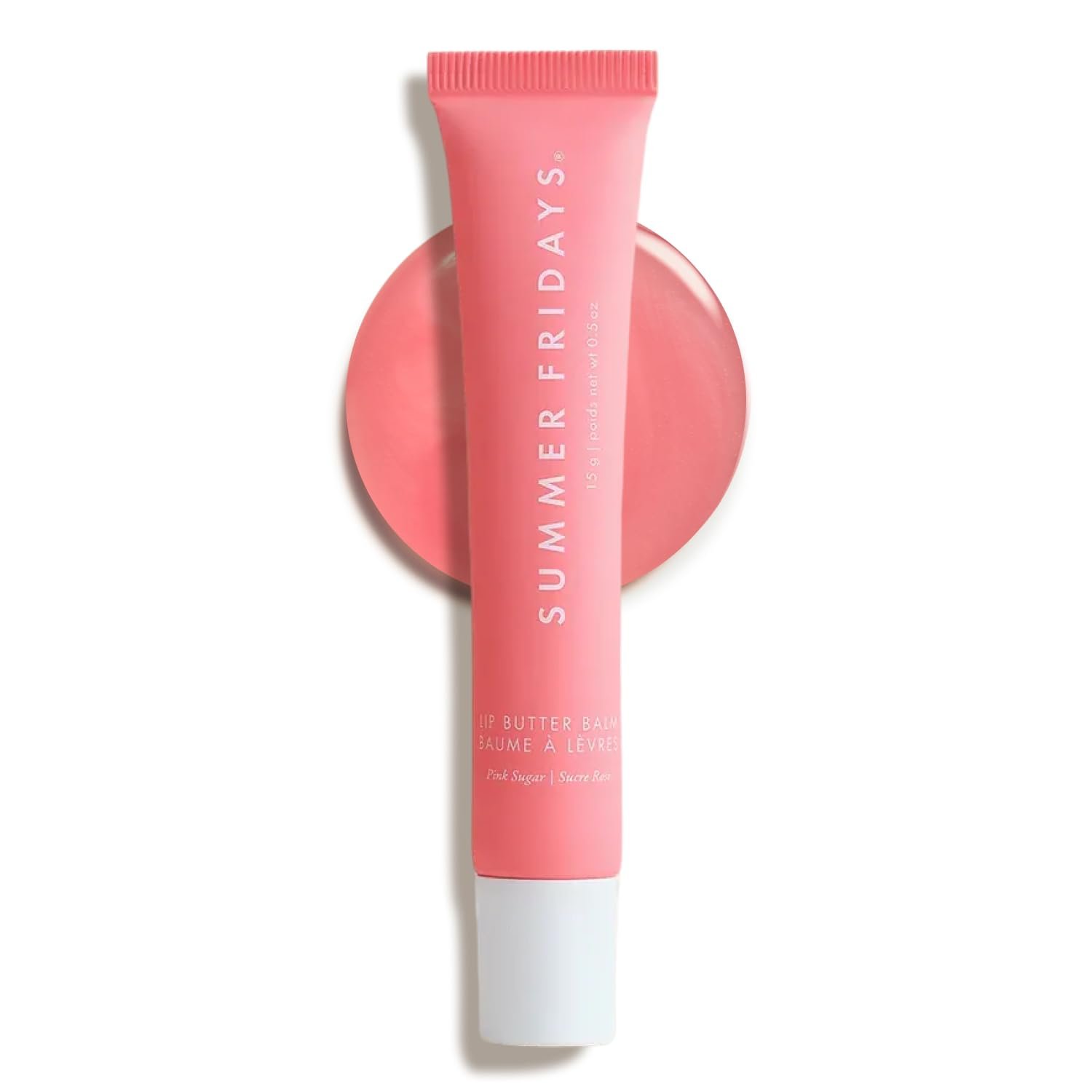 Summer Fridays Tinted Lip Butter Balm - Conditioning Vegan Lip Summer Fridays Tinted Lip Butter Balm - Conditioning Vegan Lip Balm for Instant Moisture, Shine & Hydration - Sheer-Tinted, Soothing Skincare - Pink Sugar (.5 Oz) - Image 1