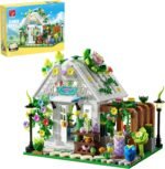 TGL Flower House Building Set with Lights,Garden House Building Toy Kits Compatible with Trend,Creative Greenhouse Playset,Christmas Birthday Gift for Adults or Girls 8-12 Years(719PCS)