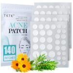 TKTK Pimple Patch Acne Patch, 4 Sizes 140 Patches Acne Absorbing Cover Patch, Hydrocolloid Invisible Acne Patches for Face Zit Patch Acne Dots Tea Tree, Calendula Oil