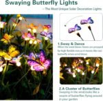 TONULAX Solar Garden Lights - Swaying Butterfly Light, Swaying in The Wind, Solar Outdoor Lights, Yard Patio Pathway Decoration, High Flexibility Iron Wire & Realistic Butterflies (2 Pack) - Image 2