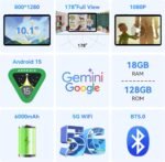 Tablet 2026 Android Tablets 10 Inch, Electronics Tablets with Keyboard, 18GB+128GB/2TB TF Upgradeable Android 16 Tablet, Gemini AI 2 in 1 Tablet with Pen, BT5.0, GPS, OTG, Suitable for Joy and Office - Image 2