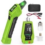 Tadeto Circuit Breaker Finder Tool with Outlet Tester, Quickly GFCI, Voltage, Electric Tester with Dual LCD Display, Light Socket and 3-2 Prong Grounding Adapter, Alligator Clip Adapter