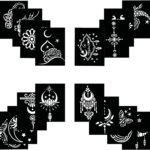 Tattoo Stencils for Kids Adults, 16 Sheets Henna Tattoo Stencil Kit, Mehndi Stencils for Hands, Henna Tattoo Stencils for Real Tattoos, Henna Stencils for Halloween Ramadan Moon Festival