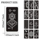 Tattoo Stencils for Kids and Adults - 12 Sheets Henna Kit for Hands, Mehndi, Real Tattoos, and Airbrush，Temporary Tattoo Stencil - Image 2
