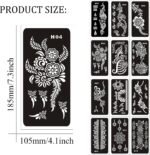 Tattoo Stencils for Kids and Adults - 12 Sheets Henna Kit for Hands, Mehndi, Real Tattoos, and Airbrush，Temporary Tattoos Stencil - Image 2