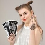 Tattoo Stencils for Kids and Adults - 12 Sheets Henna Kit for Hands,Mehndi,Real Tattoos,and Airbrush - Image 2