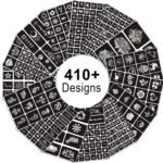 Temporary Tattoo Stencils for Women Girls and Kids, 410+ PCS Henna Tattoo Stencil Kit,Temporary Indian Arabian Glitter Airbrush Tattoo Stencils for Face Body Paint DIY