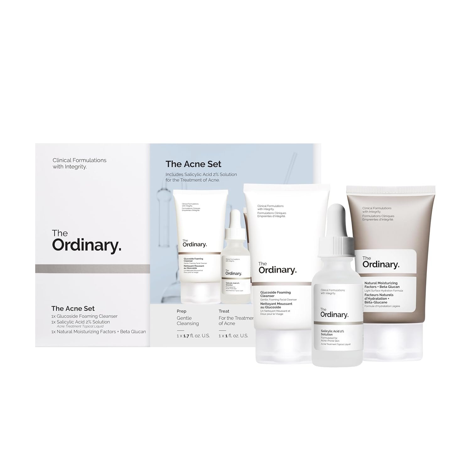 The Ordinary The Acne Set, 3-Step Skin Regimen with Glucoside The Ordinary The Acne Set, 3-Step Skin Regimen with Glucoside Foaming Cleanser, Salicylic Acid 2% Solution, and Natural Moisturizing Factors + Beta Glucan | Skin Care Set - Image 1