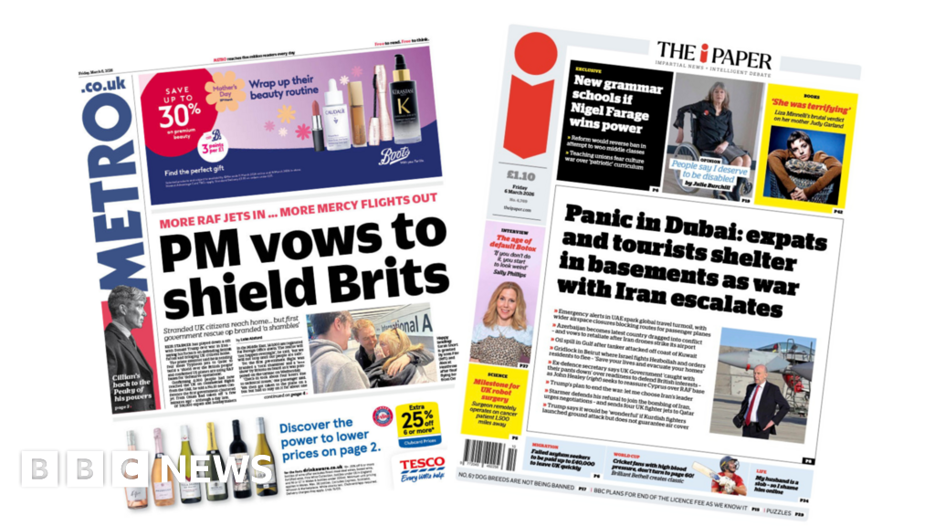 The Papers:  'PM vows to shield Brits' and 'Panic in Dubai'